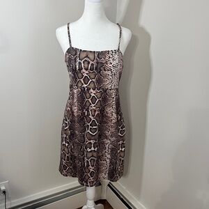 Snake Print Spaghetti Strap Dress